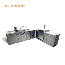 Load image into Gallery viewer, Mont Alpi 4-Burner Orig. Series Island w/90 Degree Corner, Kegerator and Beverage Center
