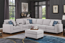 Load image into Gallery viewer, Sam - Sectional Sofa With Ottoman - Light Gray
