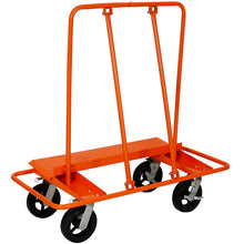 Load image into Gallery viewer, Heavy Duty Drywall Sheet Cart &amp; Panel Dolly With 2400Lbs Capacity, Mold On Rubber Wheels, Steel Construction - Orange
