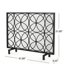 Load image into Gallery viewer, Thayer - Single Panel Iron Fireplace Screen With Geometric Design
