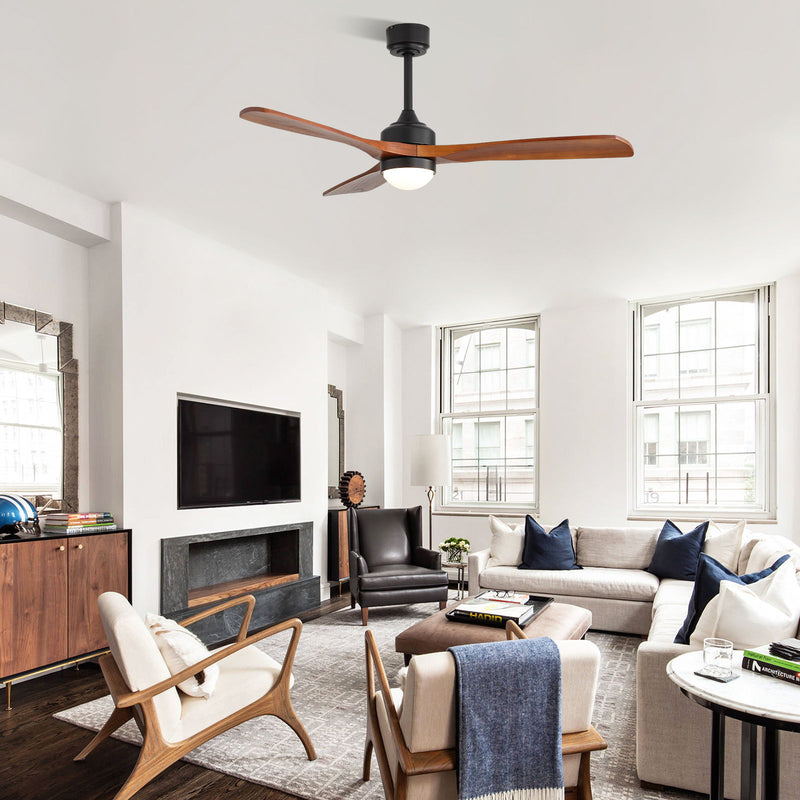 52" Ceiling Fan With Dimmable LED Light, 6 Speed DC Motor, 3 Blades