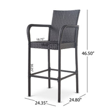 Load image into Gallery viewer, Outdoor Wicker Barstools With Rattan And Iron Frame
