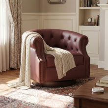 Load image into Gallery viewer, 360° Swivel Accent Chair With Curved Back
