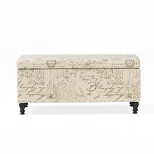 Load image into Gallery viewer, Parisian Upholstered Fabric Storage Ottoman - Beige / Reclaimed Natural
