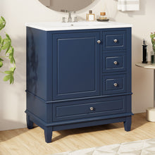 Load image into Gallery viewer, Freestanding Bathroom Vanity With Sink, Soft Close Door, 3 Drawers
