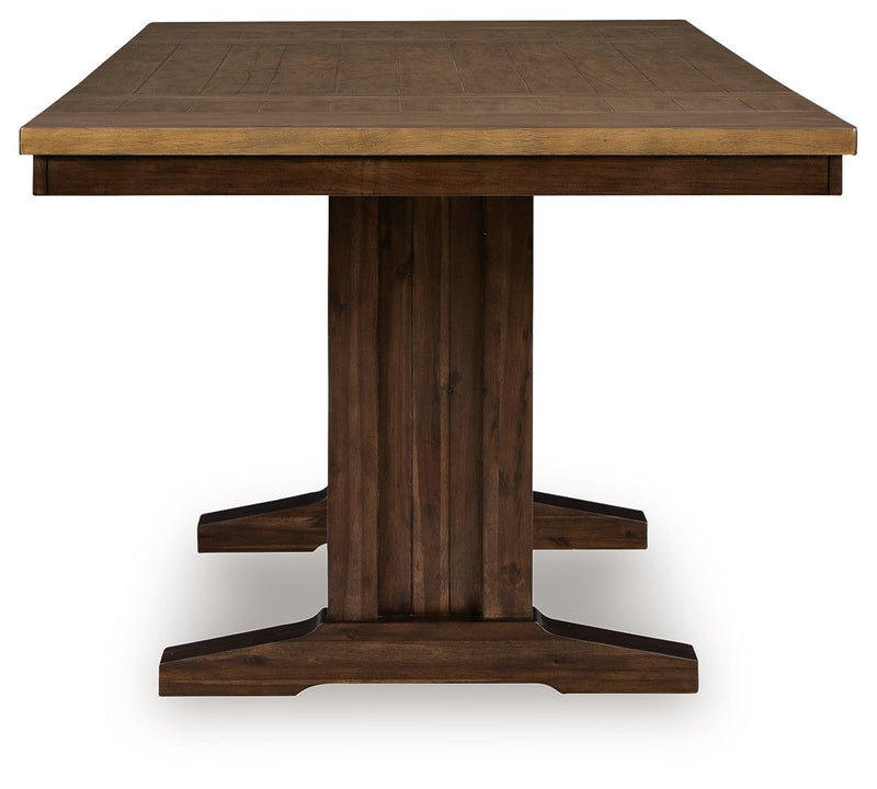 Rylandeen - Rectangular Dining Room Counter Height Extension Table - Light Brown / Dark Brown