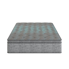 Load image into Gallery viewer, Comfort Care - 12" Hybrid Euro Top Mattress, Plush Comfort With Individual Pocketed Coil - Gray / Blue - Twin
