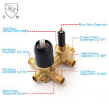 Load image into Gallery viewer, Contemporary Shower System With 12" Rainfall Head And Handheld Spray, Wall Mounted
