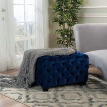 Load image into Gallery viewer, Modern Glam Ottoman With Upholstery And Button Tufted Design
