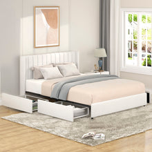 Load image into Gallery viewer, Anda - Boucle Upholstered Platform Bed With Patented Drawers Storage - Ivory
