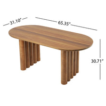 Load image into Gallery viewer, Oval Dining Table Set With 4 Birch Rattan Chairs - Brown / Light Brown
