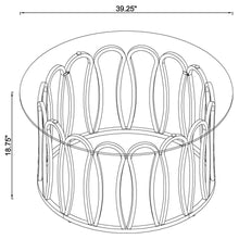 Load image into Gallery viewer, Round Glass Top Table With Polished Metal Base
