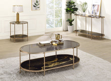 Load image into Gallery viewer, Fiorella - Marble Print Glass Table
