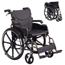 Load image into Gallery viewer, Lightweight Wheelchair Foldable For Adults, Manual Transport Chair With Double Brakes
