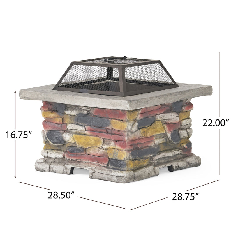 Outdoor Wood Bruning Magnesium Oxide Fire Pit With Lid