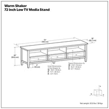 Load image into Gallery viewer, Warm Shaker - Handcrafted Low TV Media Stand
