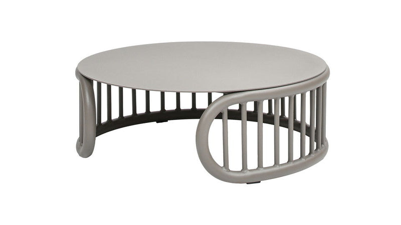Harper - Indoor/Outdoor Modern Round Coffee Table - Gray / White