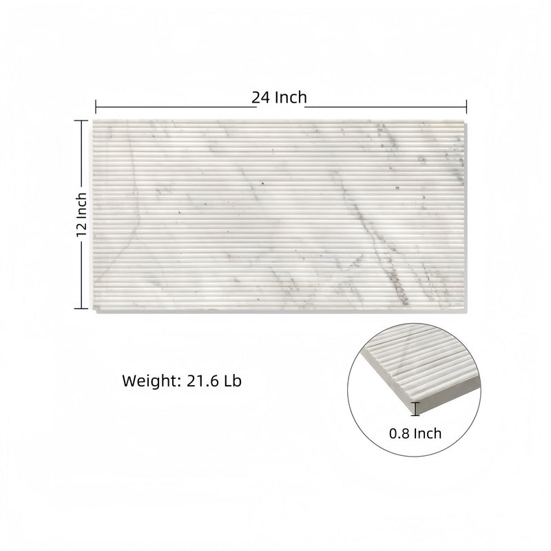 Snow Mountain Ol Textured Marble Tiles For Wall Decoration - White / Natural