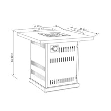 Load image into Gallery viewer, Propane Gas Fire Pit Table, 50000 Btu Square For Outside - Brown
