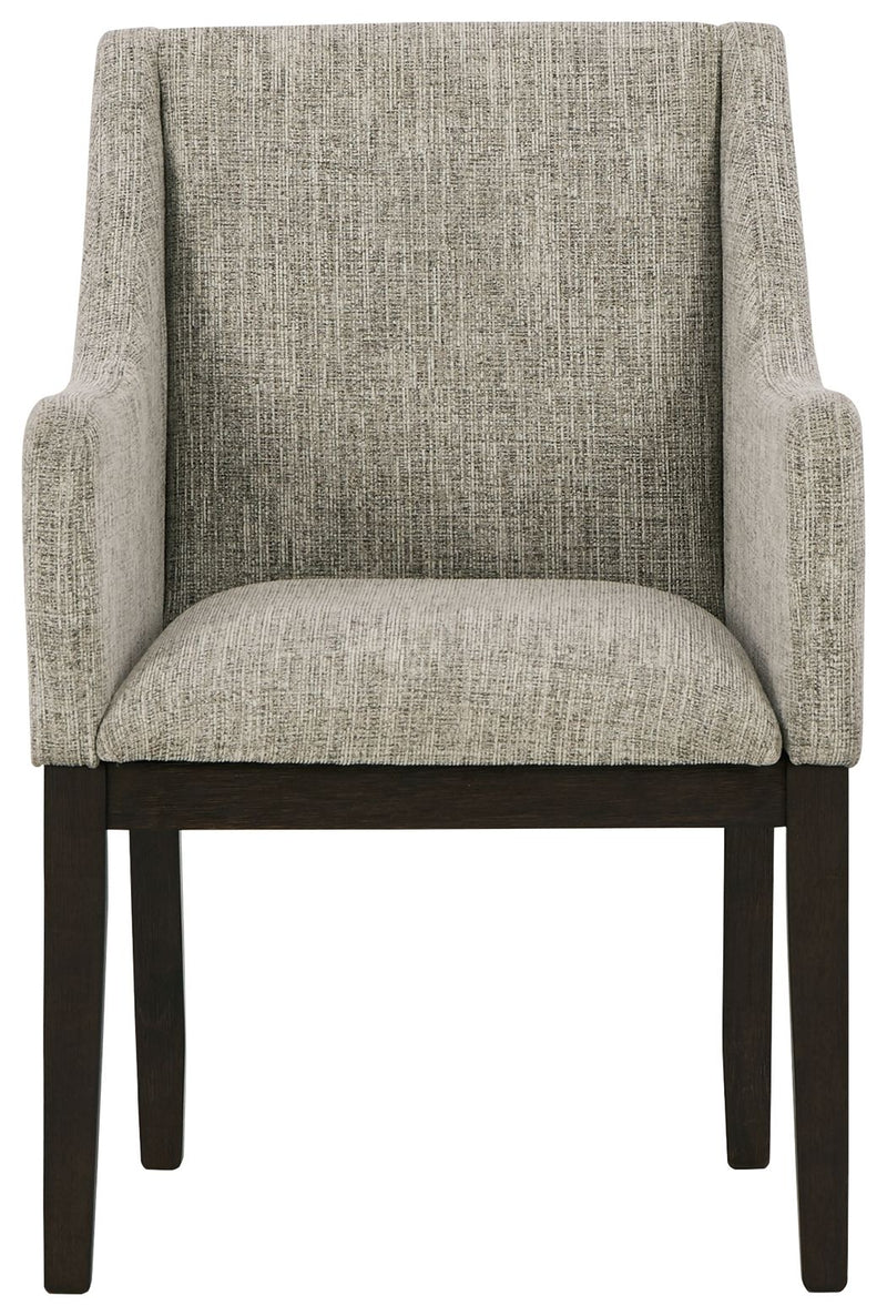 Burkhaus - Dining UPH Arm Chair (Set of 2) - Beige / Dark Brown