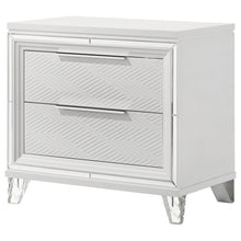 Load image into Gallery viewer, 2 Drawer Nightstand With Accents - White
