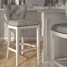 Load image into Gallery viewer, Upholstered Swivel Stool With Back
