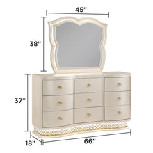 Load image into Gallery viewer, Flora - 9 Drawer Dresser With LED - Champagne

