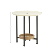 Load image into Gallery viewer, Oval End Table - White / Natural
