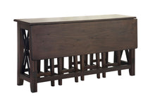 Load image into Gallery viewer, Drop Leaf Table With 4 Stools - Dark Brown

