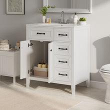 Load image into Gallery viewer, Bathroom Vanity With Sink, Freestanding Design, Soft Close Doors &amp; Drawers - White
