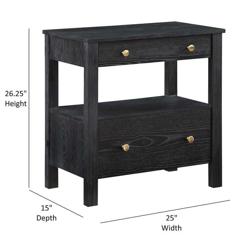 Danielle - 2 Drawer Nightstand - Black