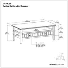 Load image into Gallery viewer, Acadian - Coffee Table With Drawer - Brown
