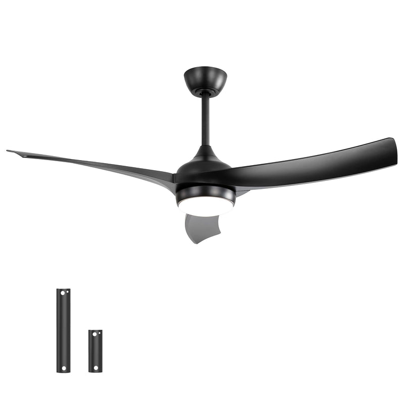 52" Ceiling Fan With 18W LED Light And Remote Control, 3 Blades DC Motor