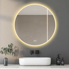 Load image into Gallery viewer, Round LED Bathroom Mirror With Adjustable Lights, Anti Fog &amp; Dimmable For Home Decor - Silver
