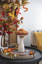 Load image into Gallery viewer, Mushroom Holiday Ornament, For Harvest Festival Fall Festival &amp; Thanksgiving Table Decorations (Set of 2) - Beige / Orange
