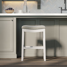 Load image into Gallery viewer, Modern Stool &amp; Nail Head Detailing
