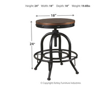 Load image into Gallery viewer, Valebeck - Swivel Barstool (Set of 2) - Brown / Black
