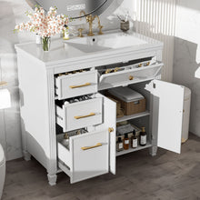 Load image into Gallery viewer, Bathroom Vanity With Sink, 1 Tip Out Drawer, 3 Side Drawers, Adjustable Shelf
