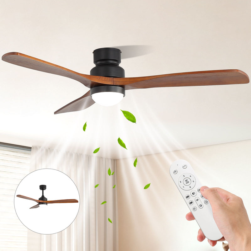 52" Ceiling Fan With Dimmable LED Light, 6 Speed DC Motor, 3 Blades