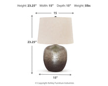 Load image into Gallery viewer, Magalie - Metal Table Lamp  - Antique Silver Finish
