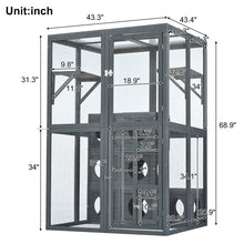 Load image into Gallery viewer, Outdoor Cat House With Shelves And Weather Protection, Removable Wood Boxes - Gray
