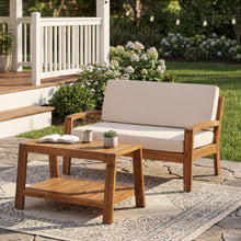 Load image into Gallery viewer, 2 Piece Outdoor Conversation Set (Loveseat &amp; Coffee Table With Water-Resistant Cushions)
