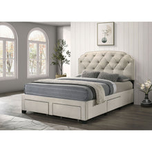 Load image into Gallery viewer, 4 Drawer Upholstered Storage Bed With Button Tufting
