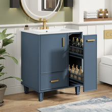 Load image into Gallery viewer, Bathroom Vanity With Sink, Deep Drawer, Door Shelf, 2 Tier Basket
