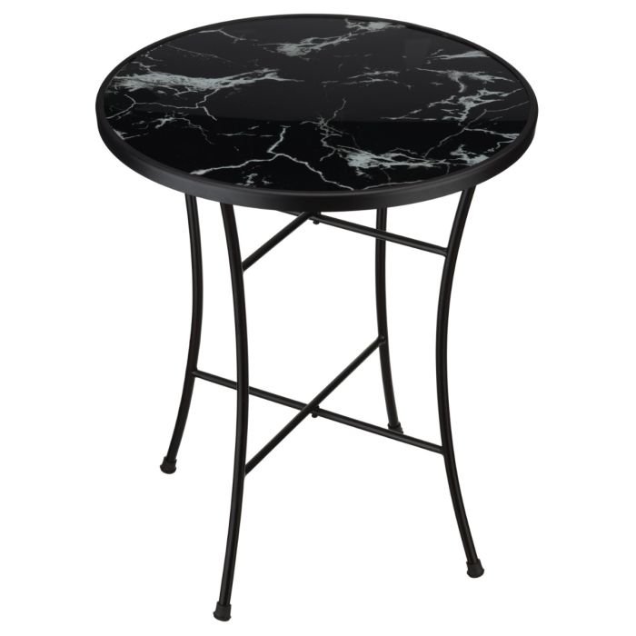 18" Marbled Glass Plant Stand