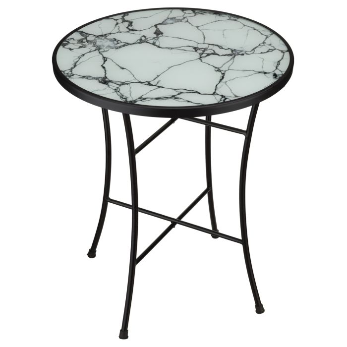 18" Marbled Glass Plant Stand