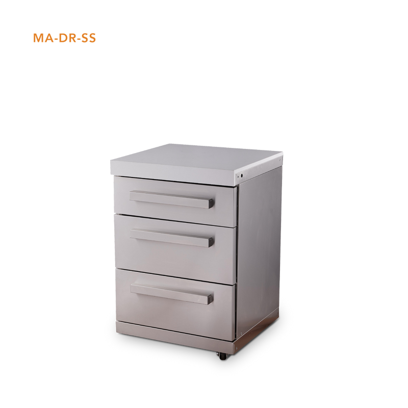 Mont Alpi Stainless Steel Extra Drawers Cabinet for Deluxe and Original Series Islands