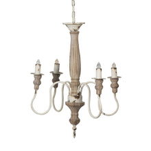 Load image into Gallery viewer, 4 Light Chandelier, Hanging Light Fixture With Adjustable Chain For Kitchen, Bulb Not Included - Cream White
