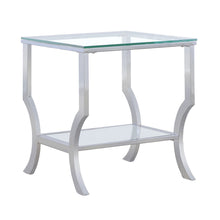 Load image into Gallery viewer, Porch &amp; Den - Square Top End Table Elegance Glass - Chrome
