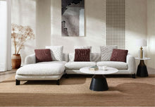 Load image into Gallery viewer, Mardi - Tweed Sectional Sofa With 3 Pillows - Maroon / Beige
